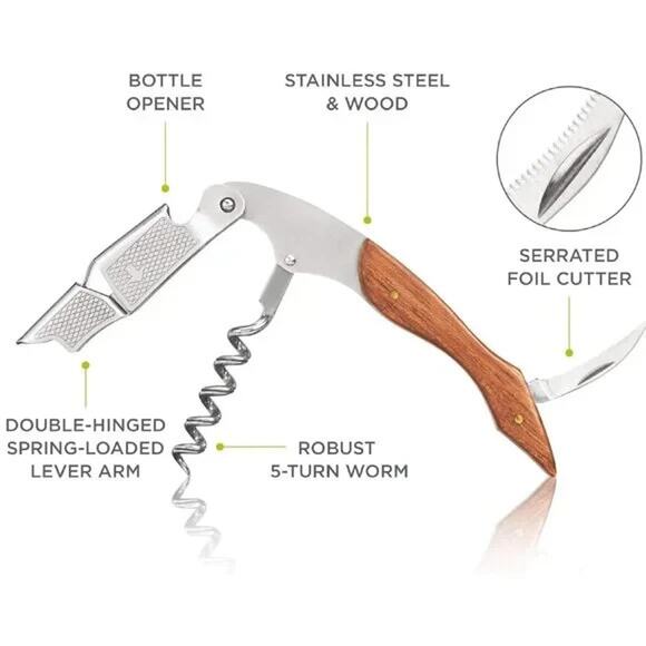 Xthel True Heavy Duty Sommelier Waiters Corkscrew Wine Opener Manual, Profession - Picture 2 of 4
